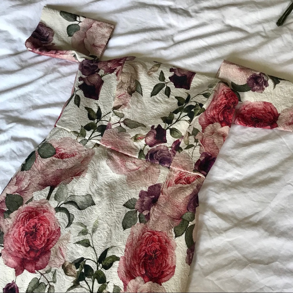 {ASOS} Bardot Midi Floral Dress
